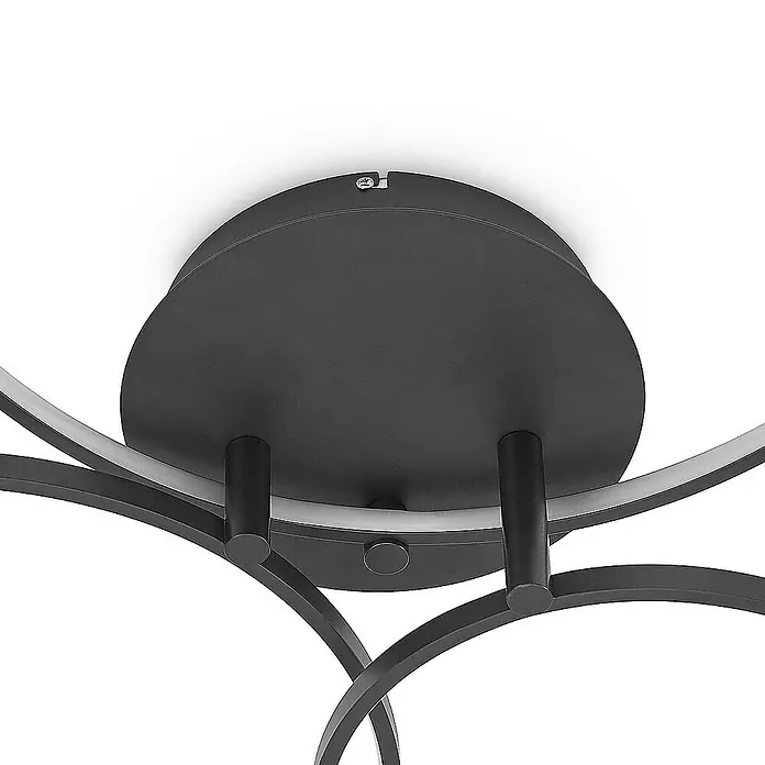 Lindby Deckenleuchte Rayk - L x B x H: 77 x 74 x 13,5 cm, schwarz