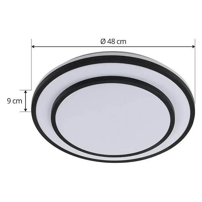 Lindby Deckenleuchte Duala - L x B x H: 38,5 x 38,5 x 8 cm, schwarz