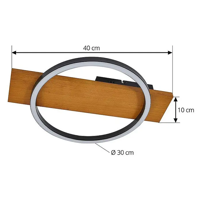 Lindby Deckenleuchte Galad - L x B x H: 30 x 40 x 6,5 cm, Holz hell