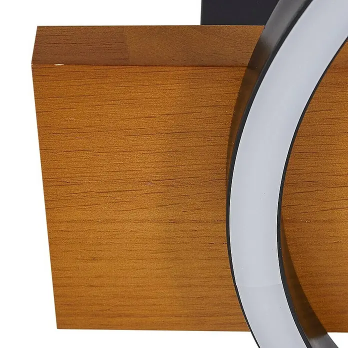 Lindby Deckenleuchte Galad - L x B x H: 30 x 40 x 6,5 cm, Holz hell