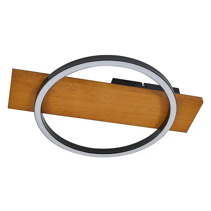 Lindby Deckenleuchte Galad - L x B x H: 30 x 40 x 6,5 cm, Holz hell