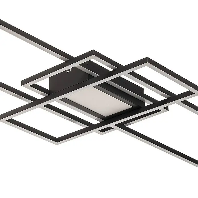 Lindby Deckenleuchte Ismera - L x B x H: 105 x 42 x 6,5 cm, schwarz, schwarz