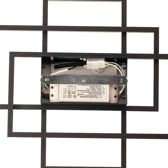 Lindby Deckenleuchte Ismera - L x B x H: 105 x 42 x 6,5 cm, schwarz, schwarz