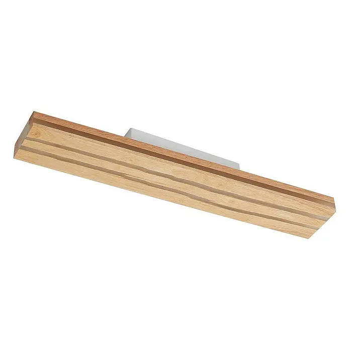 Lucande Deckenleuchte Silja - L x B x H: 100 x 10 x 3 cm, weiß / opal, Holz hell
