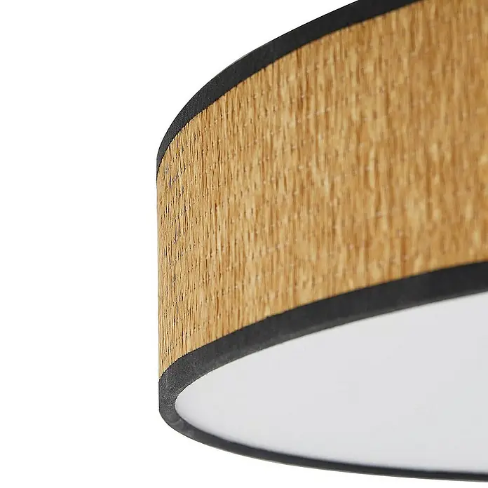 Lindby Deckenleuchte Jutis - L x B x H: 50 x 50 x 9,5 cm, Holz hell