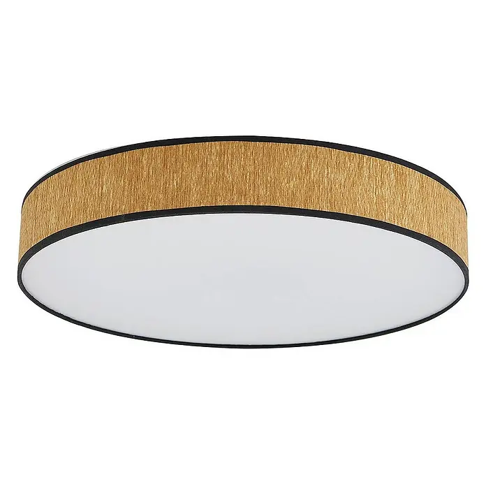 Lindby Deckenleuchte Jutis - L x B x H: 50 x 50 x 9,5 cm, Holz hell