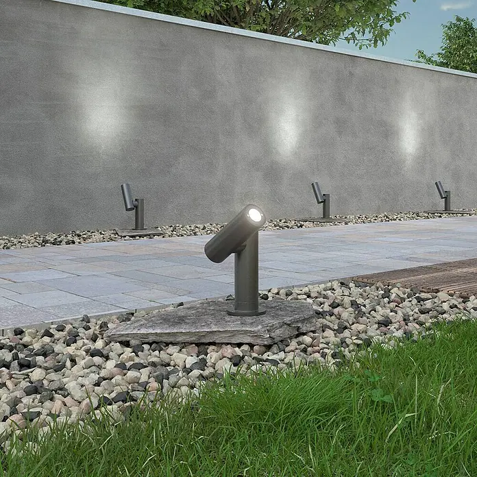 Lucande Außensockelleuchte Narea - 13 x 10,5 x 14 cm