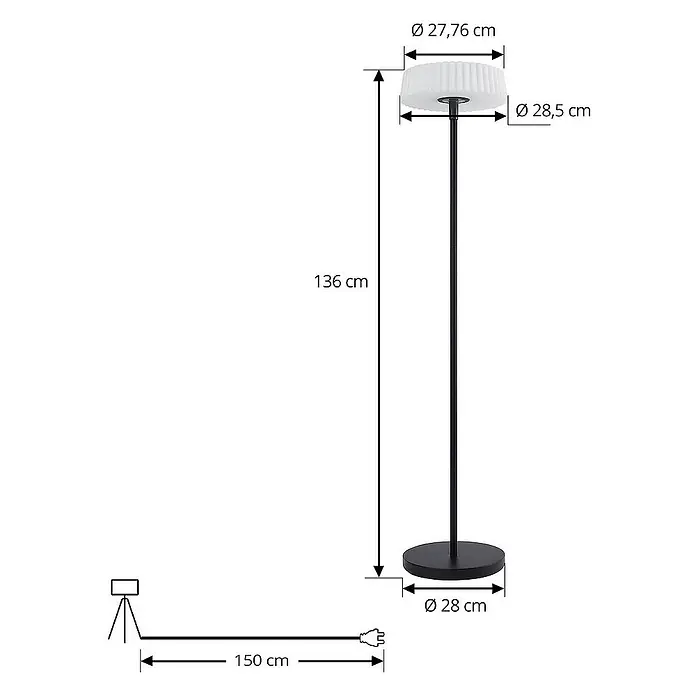 Lindby Außenstehleuchte Samine - 28,5 x 28,5 x 136 cm