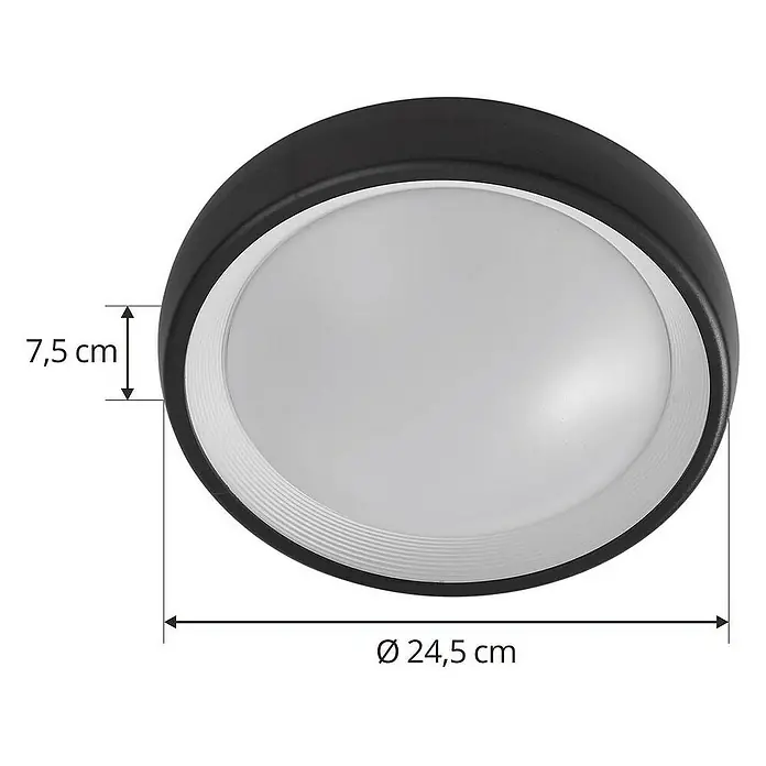 Lindby Außenwand- & Deckenleuchte Niniel - schwarz, IP65
