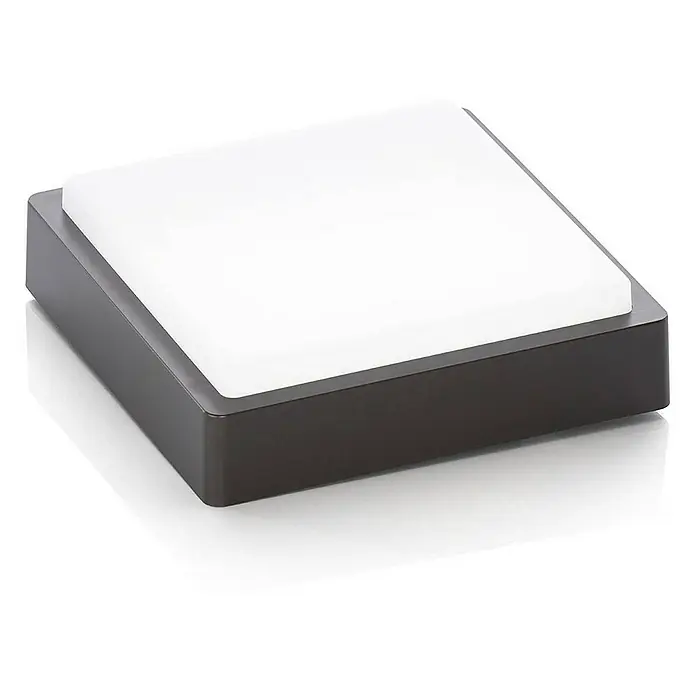 Lindby Außenwand- & Deckenleuchte Nermin - L x B x H: 22,2 x 22,2 x 6 cm, schwarz, schwarz, IP65