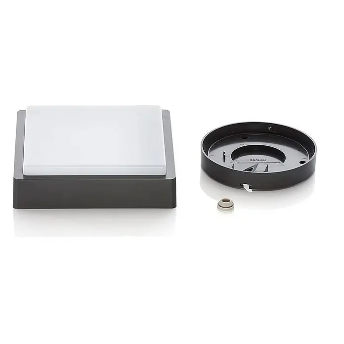 Lindby Außenwand- & Deckenleuchte Nermin - L x B x H: 22,2 x 22,2 x 6 cm, schwarz, schwarz, IP65
