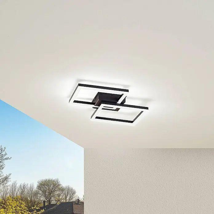 Lindby Außenwand- & Deckenleuchte Finian - schwarz, IP54