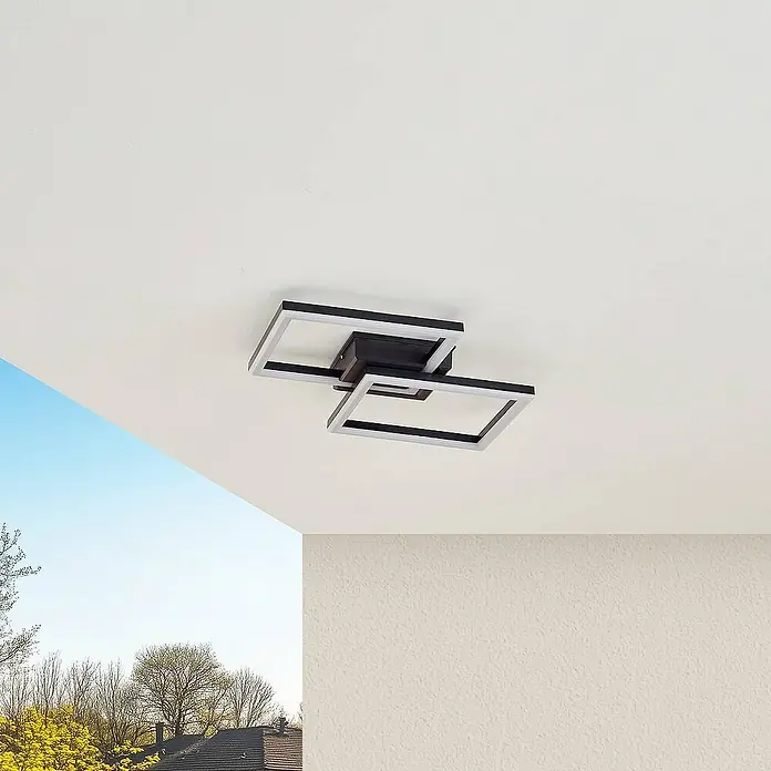 Lindby Außenwand- & Deckenleuchte Finian - schwarz, IP54