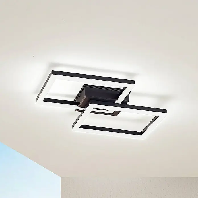 Lindby Außenwand- & Deckenleuchte Finian - schwarz, IP54