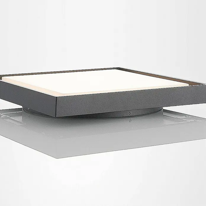 Lucande Außenwand- & Deckenleuchte Birta - alu / grau / zink, IP54
