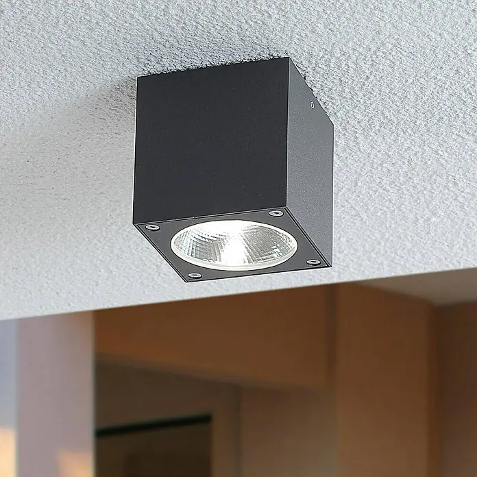 Lucande Außenwand- & Deckenleuchte Cordy - schwarz, schwarz, IP54