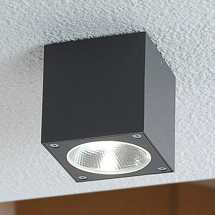 Lucande Außenwand- & Deckenleuchte Cordy - schwarz, schwarz, IP54