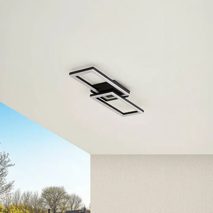 Lindby Außenwand- & Deckenleuchte Finian - schwarz, IP54