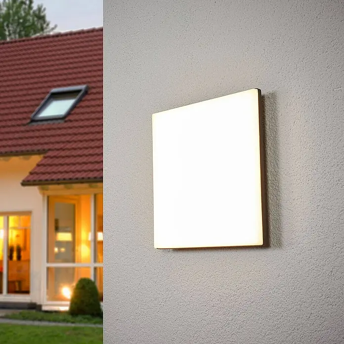 Lucande Außenwand- & Deckenleuchte Henni - alu / grau / zink, IP65