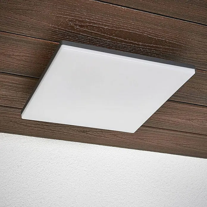 Lucande Außenwand- & Deckenleuchte Henni - alu / grau / zink, IP65