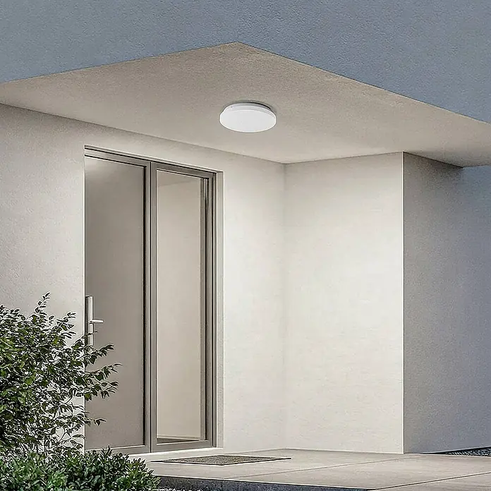 Lindby Außenwand- & Deckenleuchte Kirkola - weiß / opal, weiß / opal, IP44