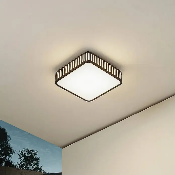 Lindby Außenwand- & Deckenleuchte Lurinda - L x B x H: 26 x 26 x 8 cm, schwarz, IP44