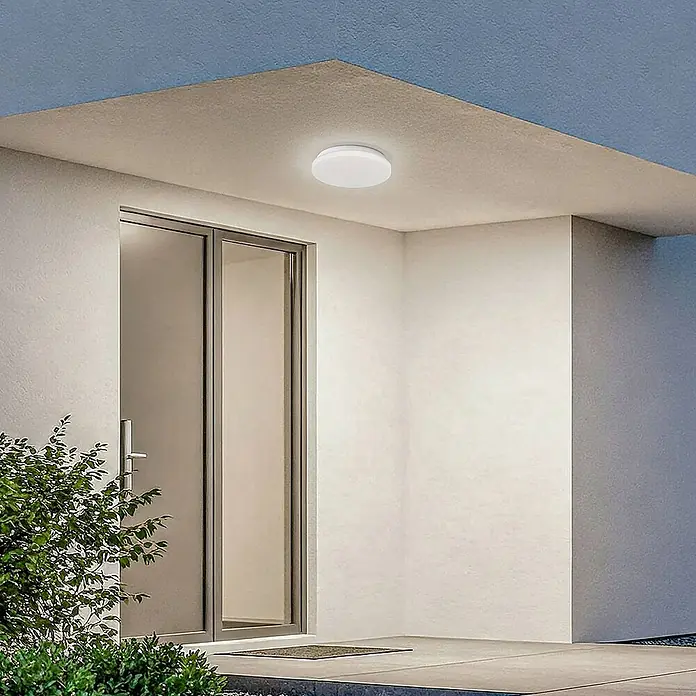 Lindby Außenwand- & Deckenleuchte Kirkola - weiß / opal, weiß / opal, IP44