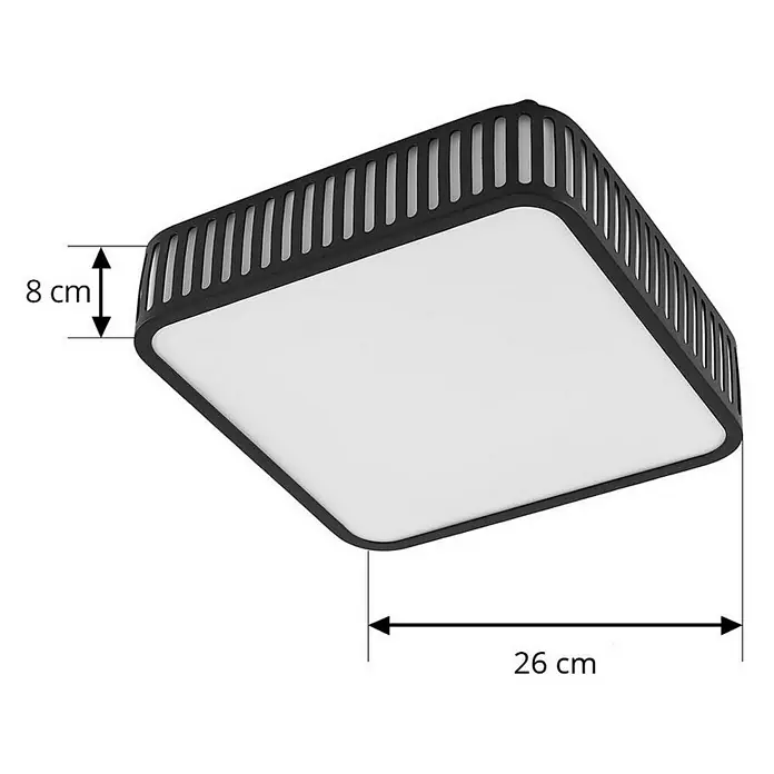 Lindby Außenwand- & Deckenleuchte Lurinda - L x B x H: 26 x 26 x 8 cm, schwarz, IP44