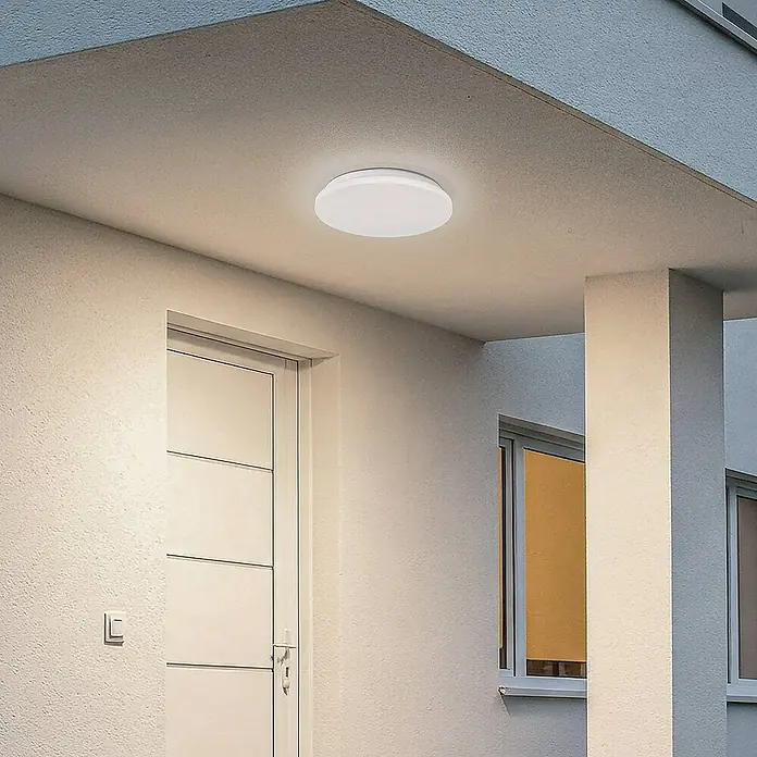 Lindby Außenwand- & Deckenleuchte Kirkola - weiß / opal, weiß / opal, IP44