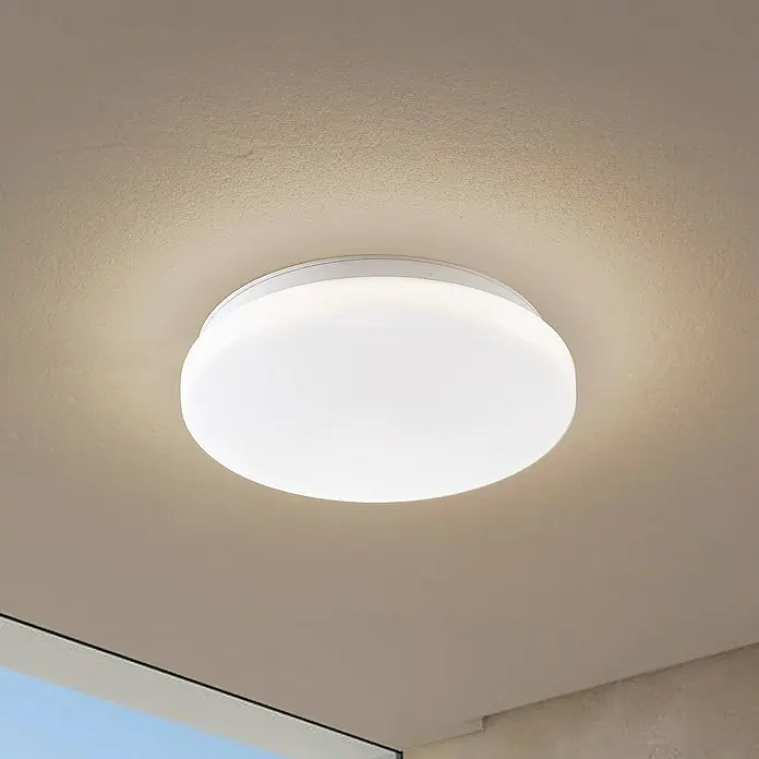 Lindby Außenwand- & Deckenleuchte Kirkola - weiß / opal, weiß / opal, IP44