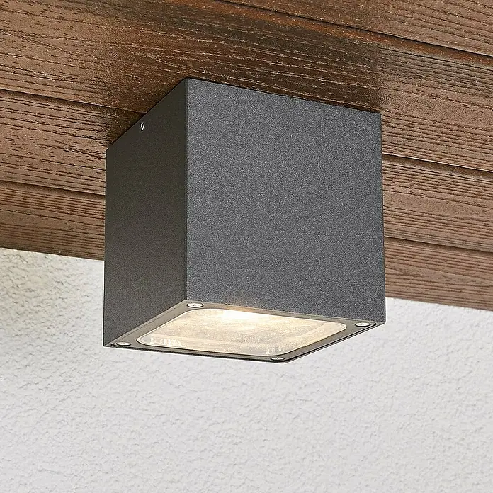 Lucande Außenwand- & Deckenleuchte Tanea - alu / grau / zink, alu / grau / zink, IP54