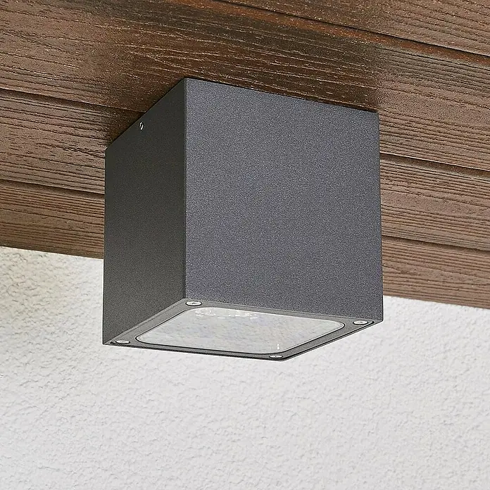 Lucande Außenwand- & Deckenleuchte Tanea - alu / grau / zink, alu / grau / zink, IP54