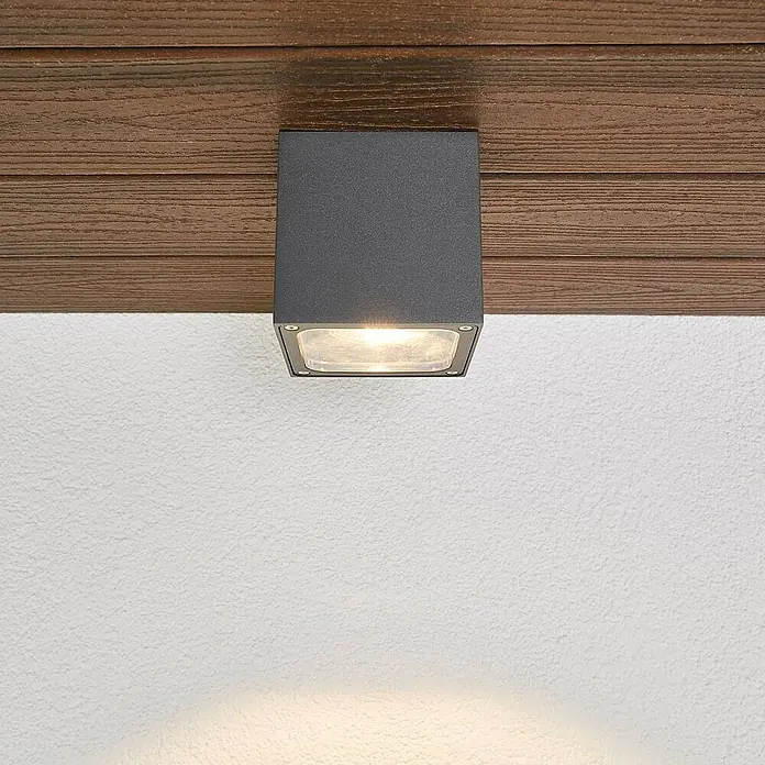 Lucande Außenwand- & Deckenleuchte Tanea - alu / grau / zink, alu / grau / zink, IP54