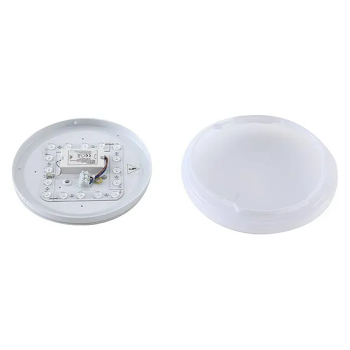 Lindby Außenwand- & Deckenleuchte Kirkola - L x B x H: 26 x 26 x 5,5 cm, weiß / opal, weiß / opal, IP44
