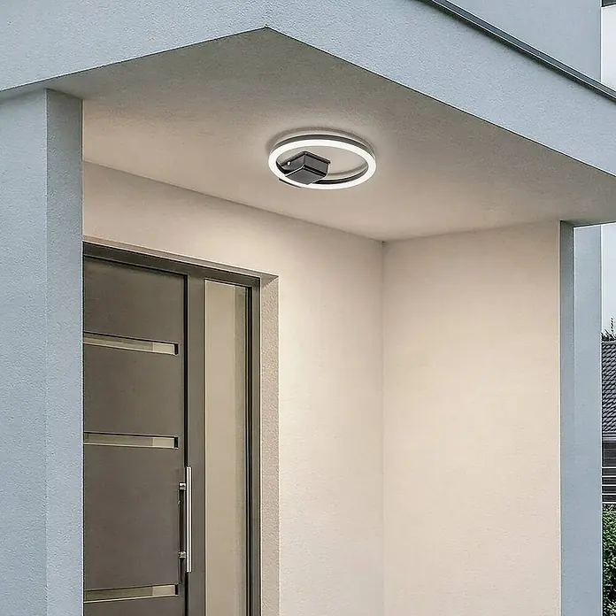 Lindby Außenwand- & Deckenleuchte Finian - schwarz, IP54