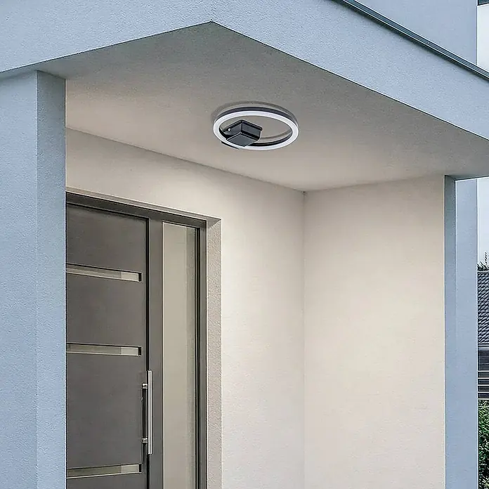 Lindby Außenwand- & Deckenleuchte Finian - schwarz, IP54