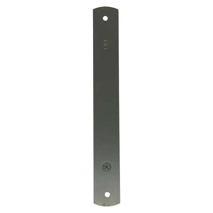 Cerradura para puertas y ventanas con base - Negro - Placa de cerradero gris y elegante para puerta, con extremos redondeados y orificios para tornillos para una instalación segura.