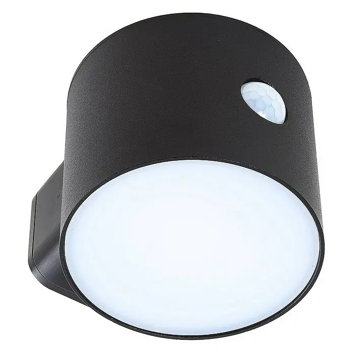 Lindby Außenwandleuchte Amren - 12 x 10 x 8,2 cm, schwarz, schwarz, IP44