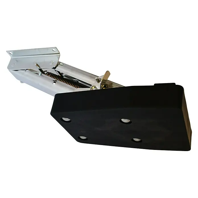 Soporte motor basculante - Negro, Apto para: Motores fuerborda, Acero inoxidable - Aquí tienes un pie de metal y goma para muebles. El pie es ajustable y se puede adaptar a diferentes alturas.