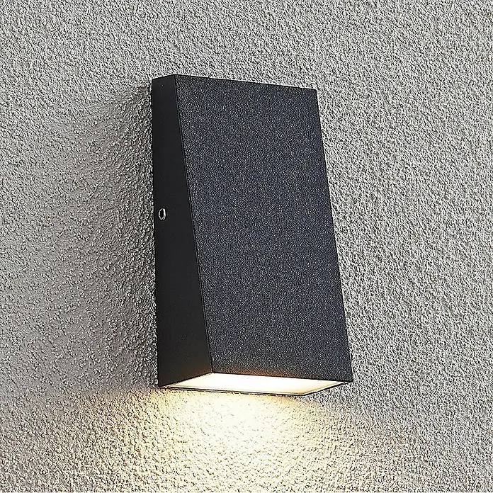 Lucande Außenwandleuchte Adarey - alu / grau / zink, alu / grau / zink, IP54