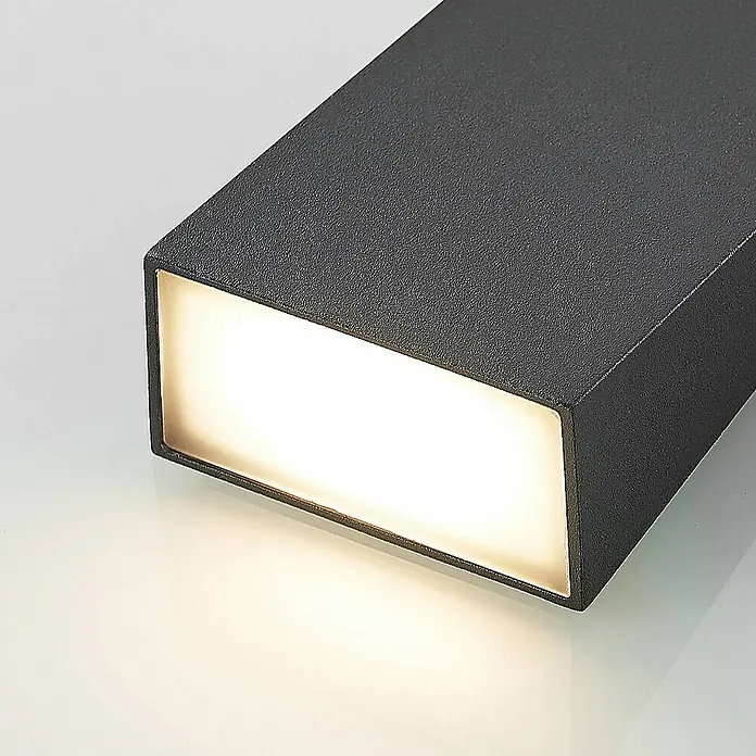 Lucande Außenwandleuchte Adarey - alu / grau / zink, alu / grau / zink, IP54