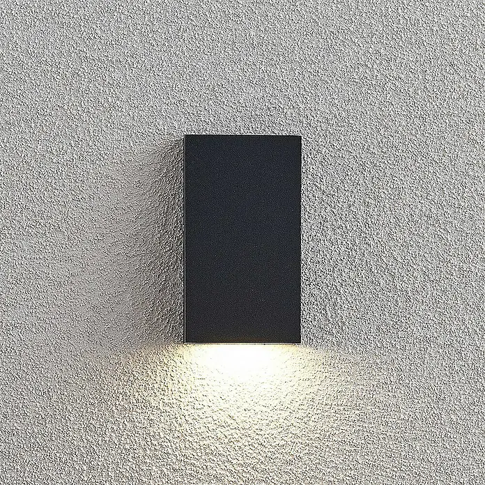 Lucande Außenwandleuchte Adarey - alu / grau / zink, alu / grau / zink, IP54
