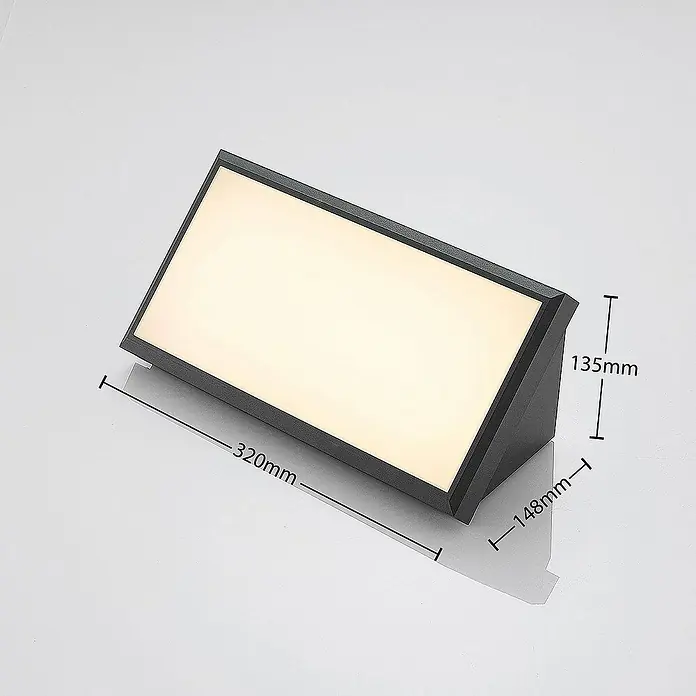 Lindby Außenwandleuchte Abby - 13,9 x 32 x 13,8 cm, schwarz, schwarz, IP65
