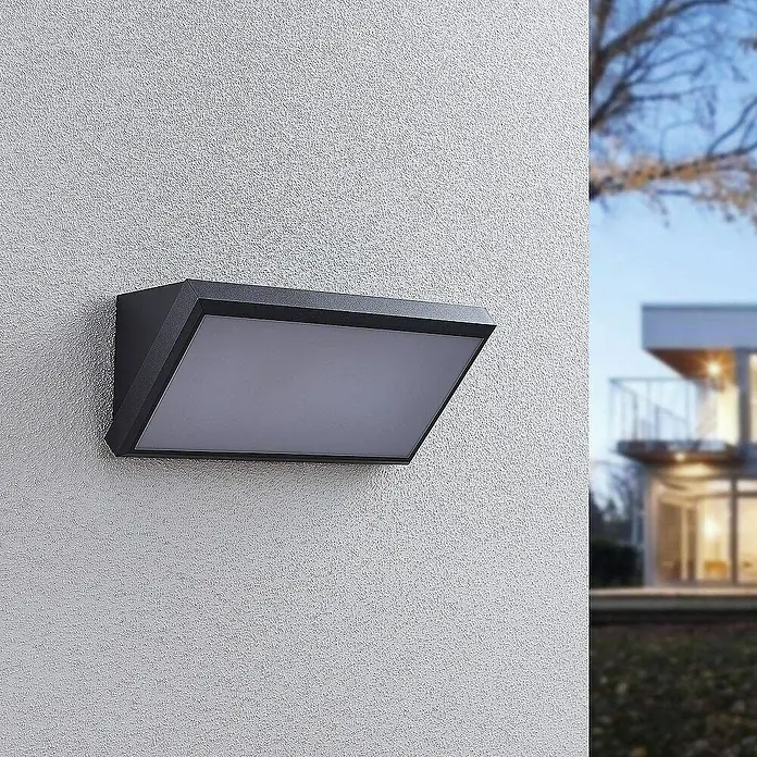 Lindby Außenwandleuchte Abby - schwarz, schwarz, IP65