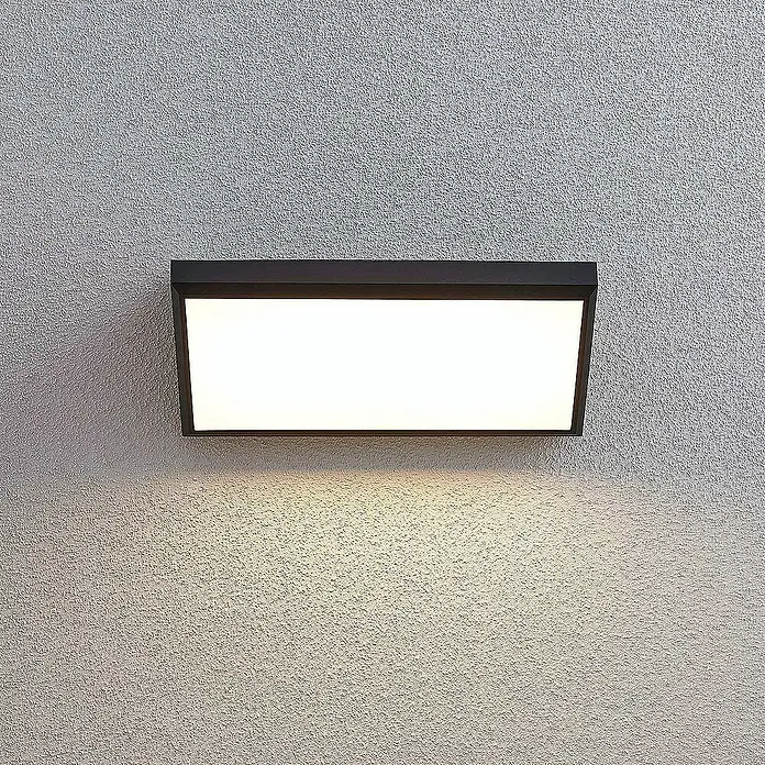 Lindby Außenwandleuchte Abby - 13,9 x 32 x 13,8 cm, schwarz, schwarz, IP65