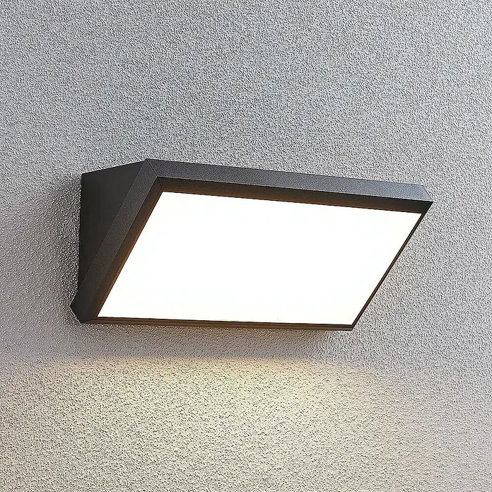 Lindby Außenwandleuchte Abby - schwarz, schwarz, IP65