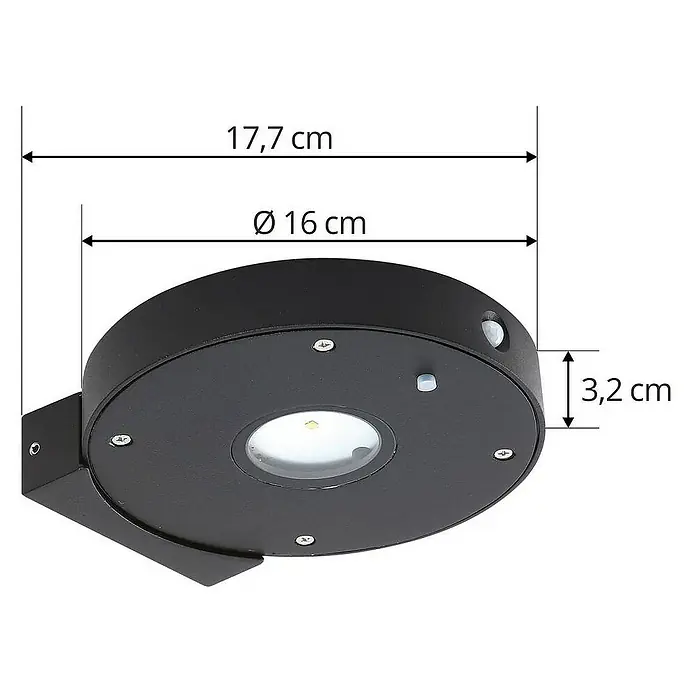 Lucande Außenwandleuchte Tavon - schwarz, schwarz, IP54