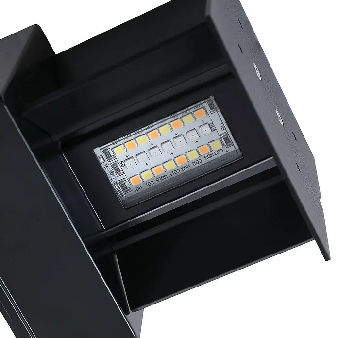 Lindby Außenwandleuchte Dara - 10 x 10 x 10 cm, alu / grau / zink, IP54