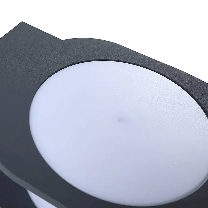 Lindby Außenwandleuchte Fyra - 18,5 x 14,5 x 10,5 cm, alu / grau / zink, weiß / opal, IP54