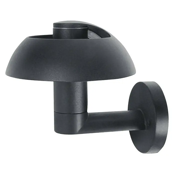 Lutec Aplique exterior LED Spril - 8,4 W, 22,7 x 19 x 20 cm, Antracita, IP54 - Una moderna lámpara de pared negra con un diseño en forma de pantalla, ideal para interiores elegantes, que ofrece una solución de iluminación elegante.